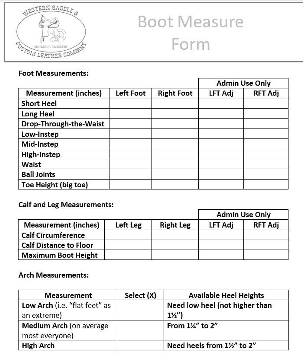 Measure Boot Log Boot Making - westernsaddlecustomleather